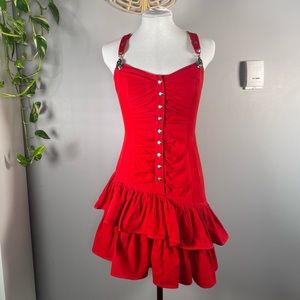 Vintage 80’s Asymmetrical Jean Mini Dress Karen Okada Climax for David Howard